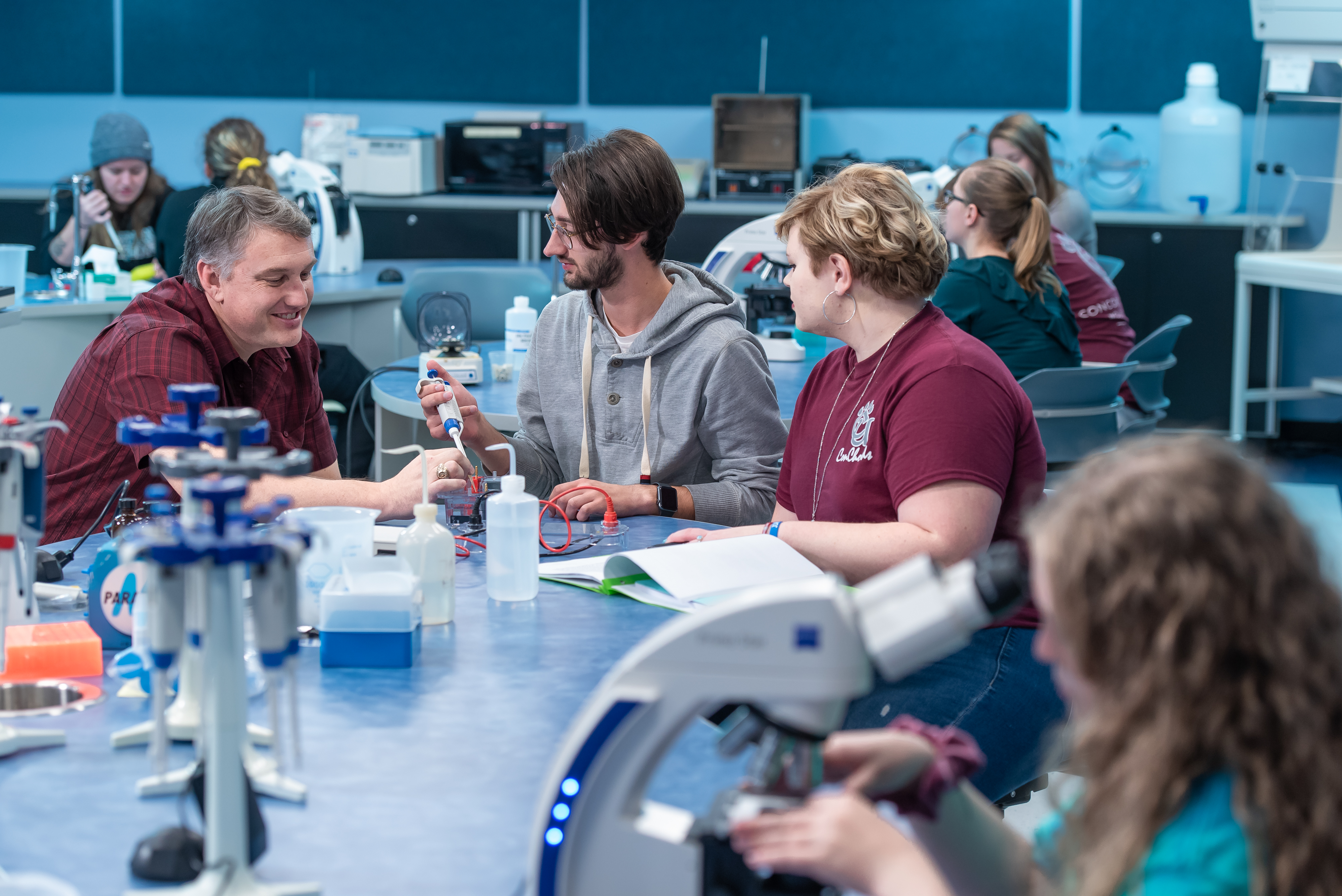 Students participating in lab class